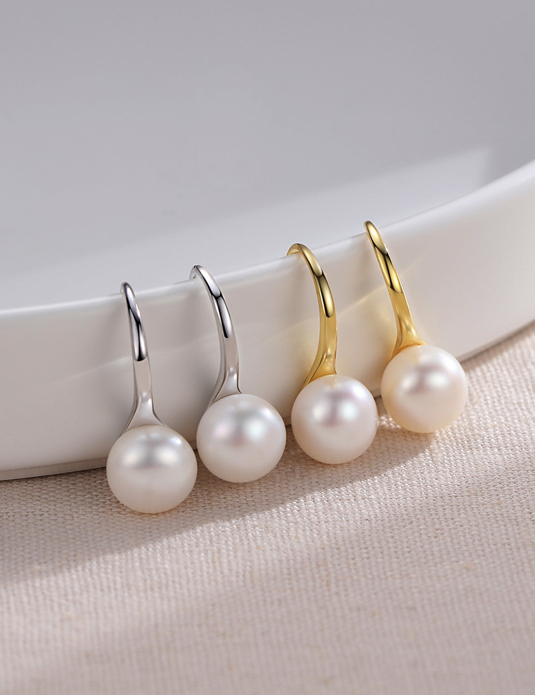 Freshwater Pearl Ear Hooks Earrings-Gembea Jewelry