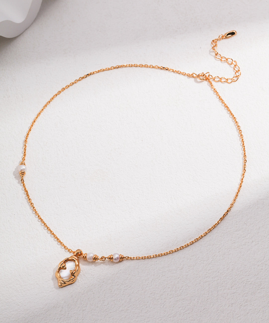 Natural Mother of Pearl Pendant Necklace-Gembea Jewelry