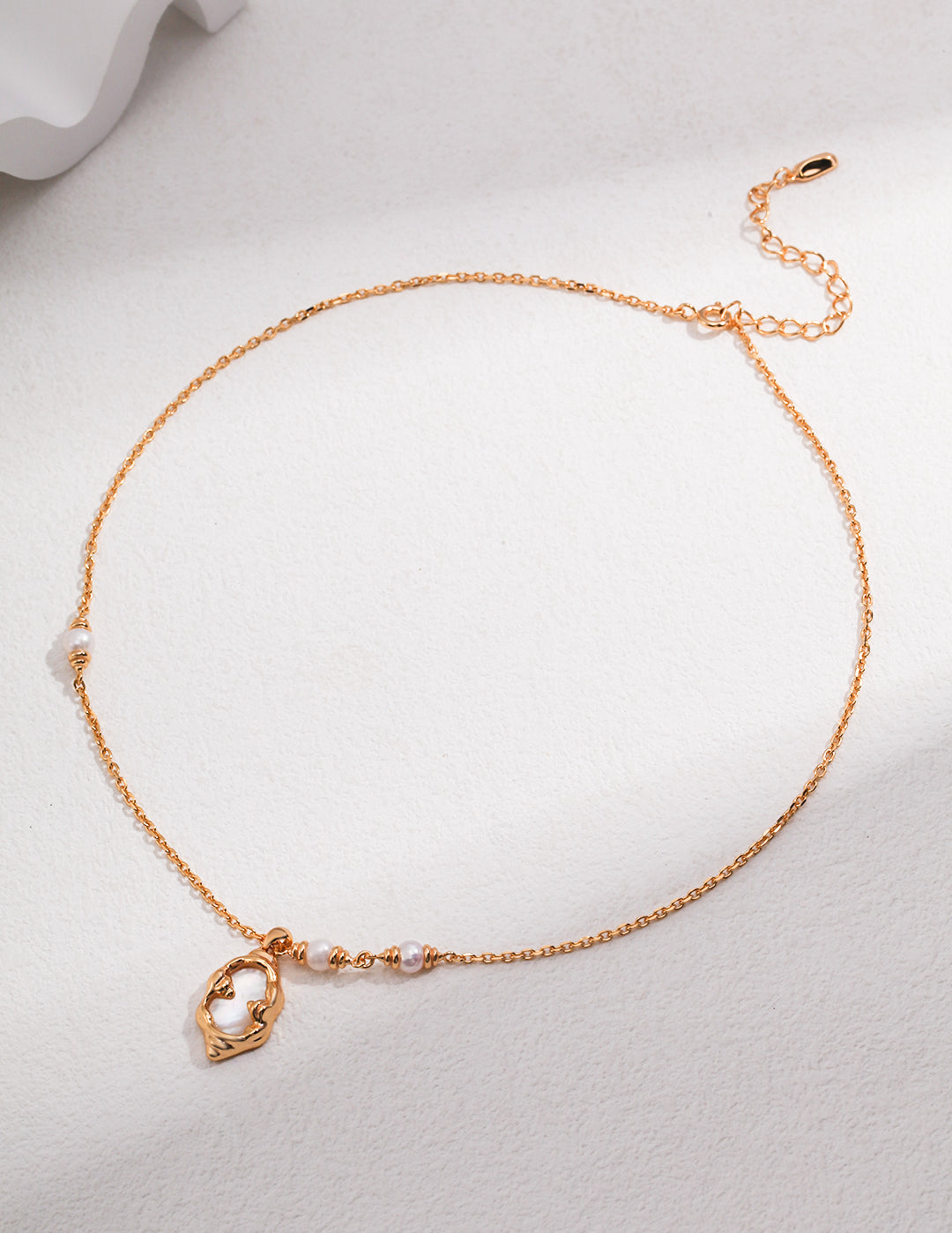 Natural Mother of Pearl Pendant Necklace-Gembea Jewelry