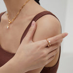 Minimalist Freshwater Pearl Open Ring-Gembea Jewelry