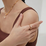 Minimalist Freshwater Pearl Open Ring-Gembea Jewelry