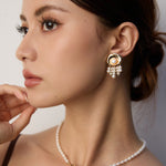 Shell Freshwater Pearl Tassel Earrings-Gembea Jewelry