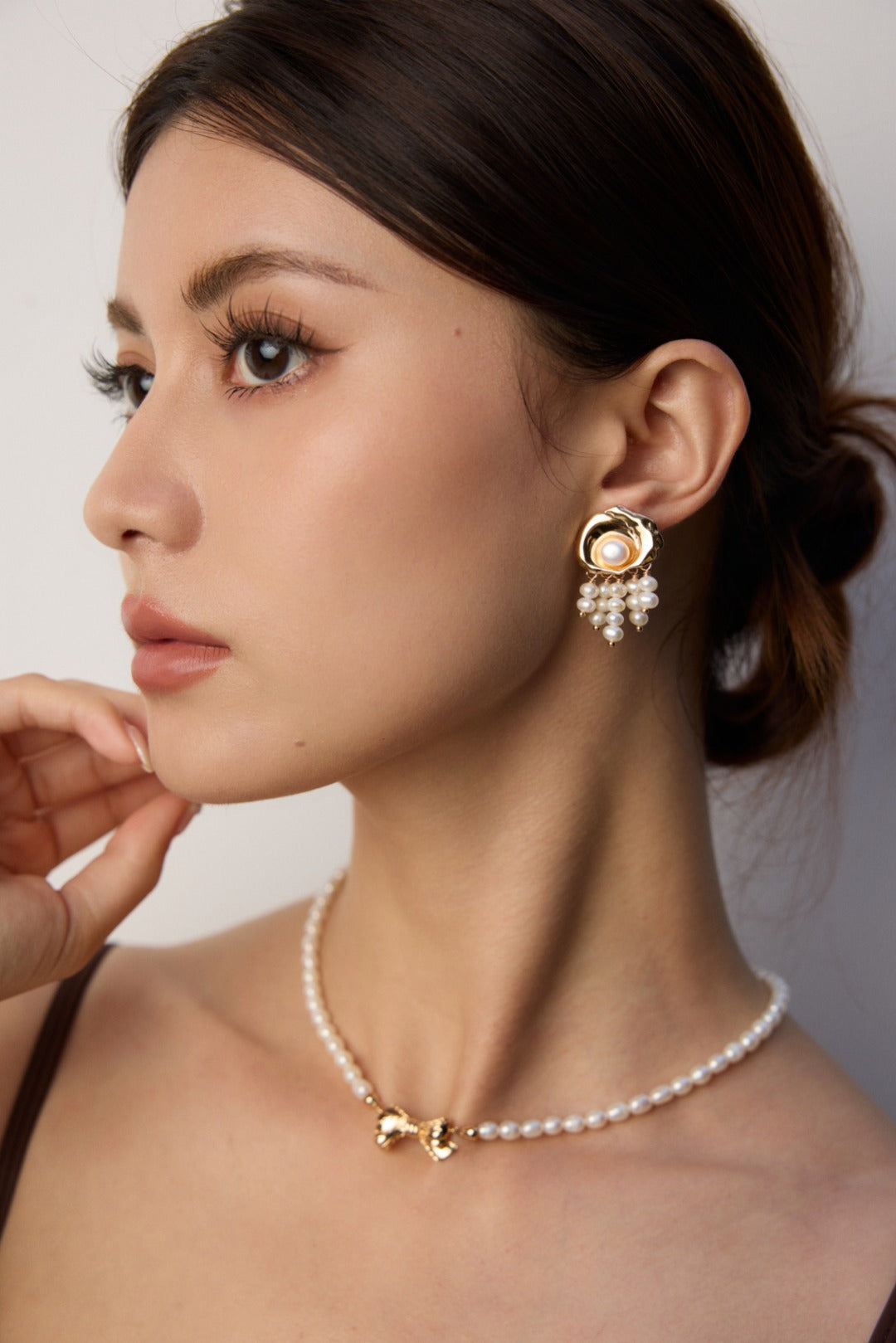 Shell Freshwater Pearl Tassel Earrings-Gembea Jewelry