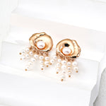 Shell Freshwater Pearl Tassel Earrings-Gembea Jewelry