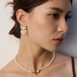 Shell Freshwater Pearl Tassel Earrings-Gembea Jewelry