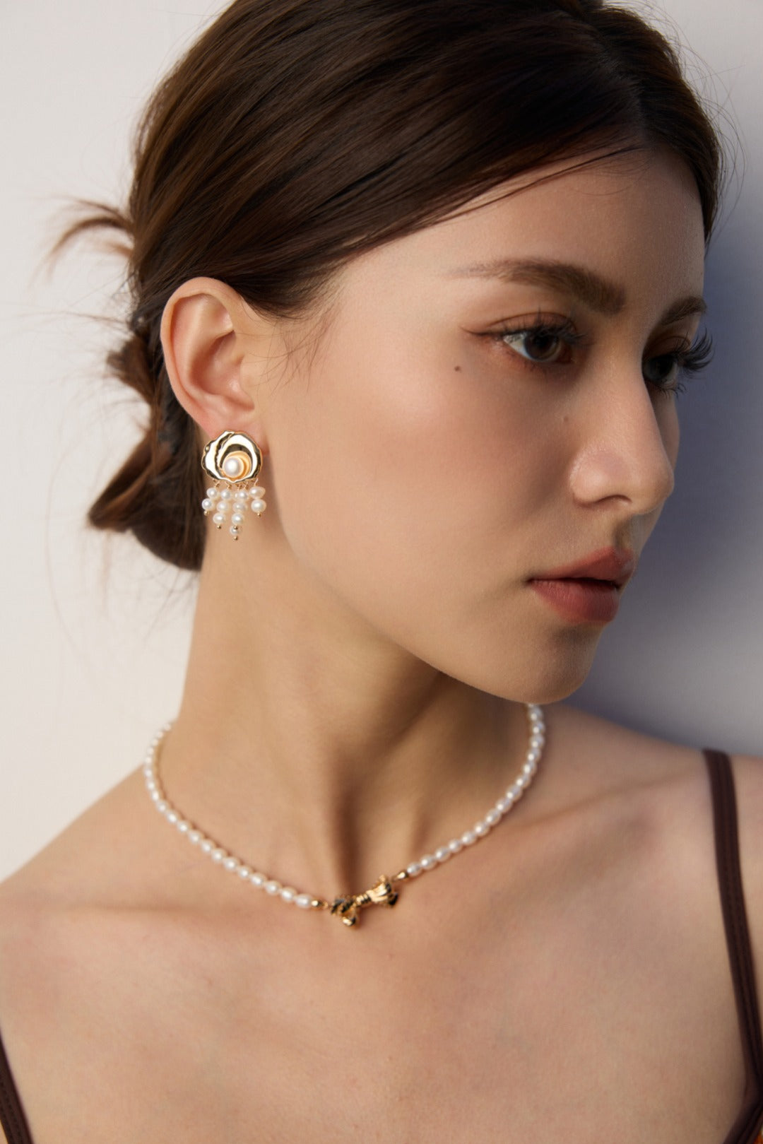 Shell Freshwater Pearl Tassel Earrings-Gembea Jewelry