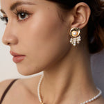 Shell Freshwater Pearl Tassel Earrings-Gembea Jewelry