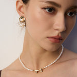 Shell Freshwater Pearl Tassel Earrings-Gembea Jewelry