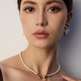 Shell Freshwater Pearl Tassel Earrings-Gembea Jewelry