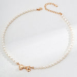 Bow Freshwater Pearl Beaded Necklace-Gembea Jewelry