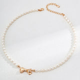 Bow Freshwater Pearl Beaded Necklace-Gembea Jewelry