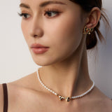 Bow Freshwater Pearl Beaded Necklace-Gembea Jewelry