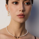 Bow Freshwater Pearl Beaded Necklace-Gembea Jewelry