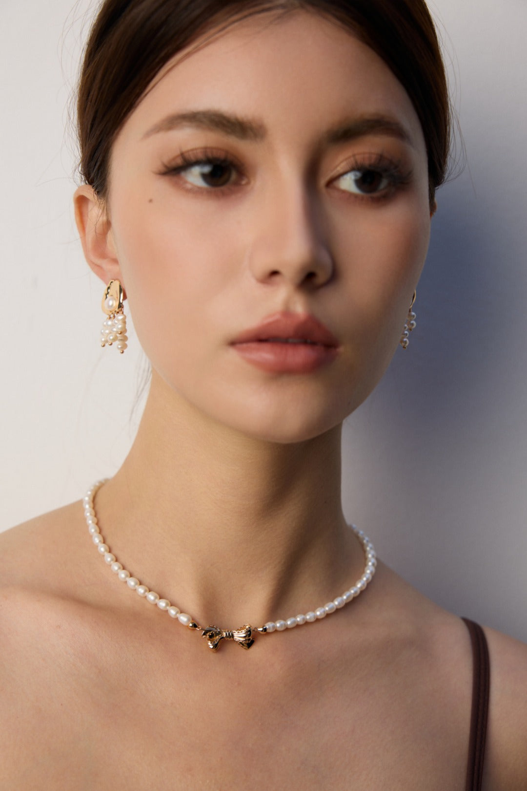 Bow Freshwater Pearl Beaded Necklace-Gembea Jewelry