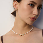 Bow Freshwater Pearl Beaded Necklace-Gembea Jewelry