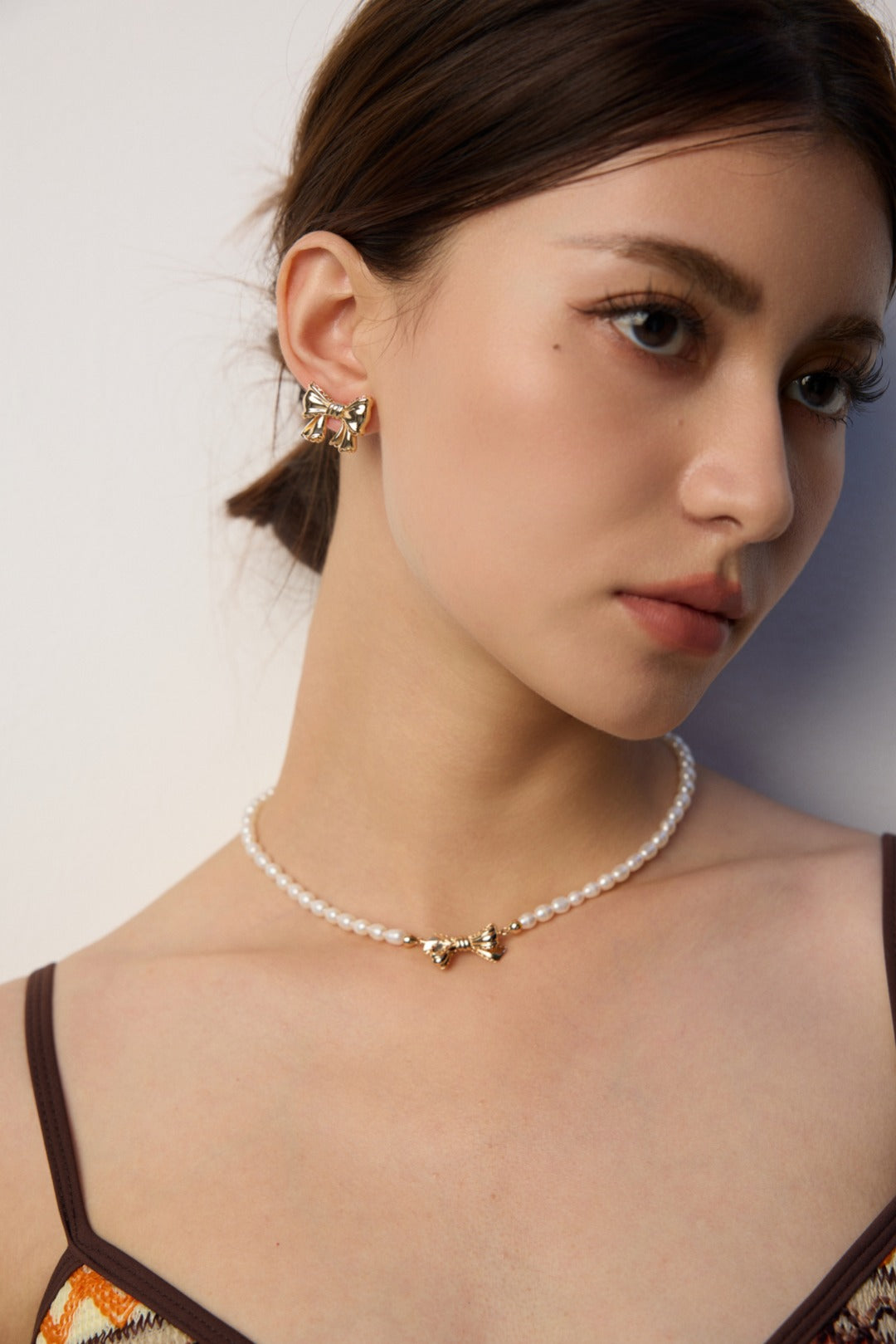 Bow Freshwater Pearl Beaded Necklace-Gembea Jewelry