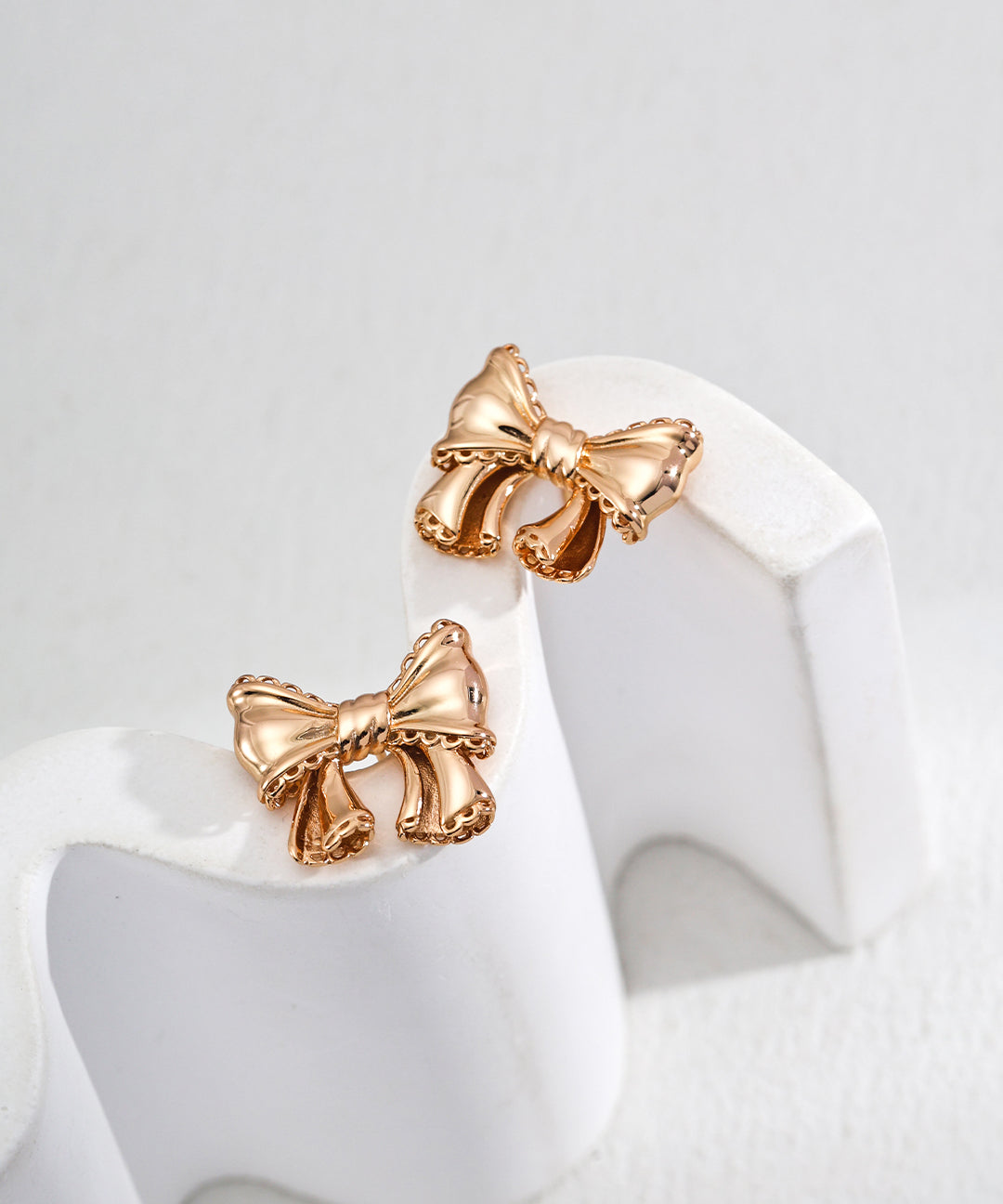Vintage Bow Stud Earrings-Gembea Jewelry
