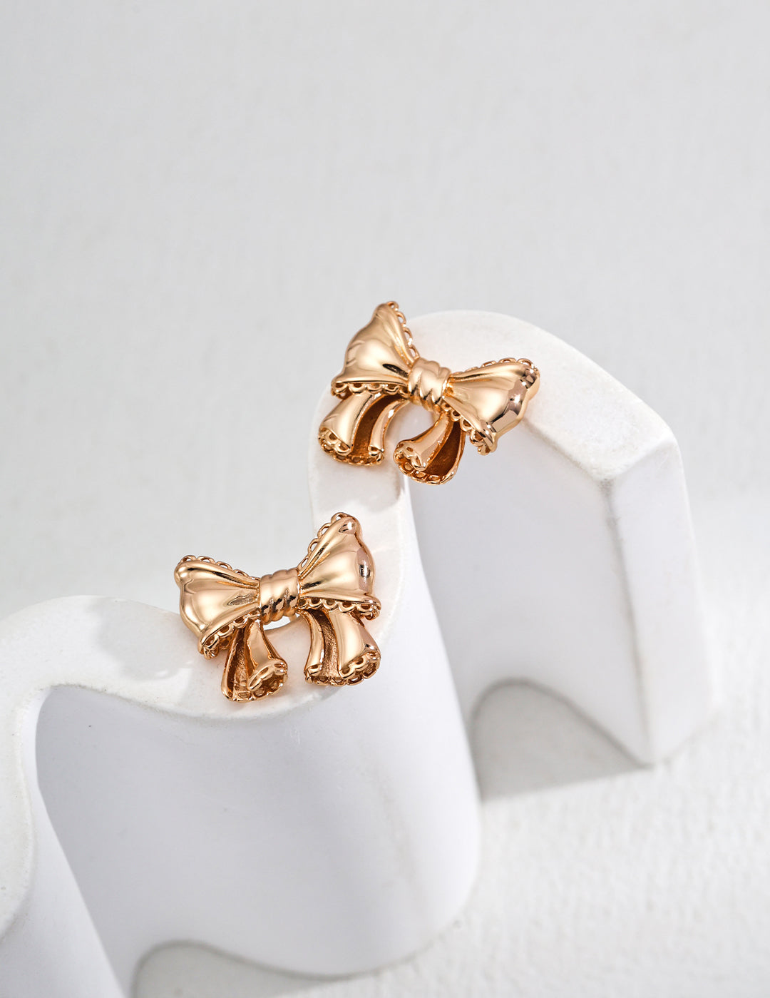 Vintage Bow Stud Earrings-Gembea Jewelry