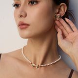 Vintage Bow Stud Earrings-Gembea Jewelry