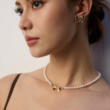 Vintage Bow Stud Earrings-Gembea Jewelry