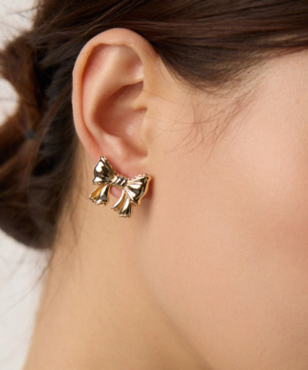 Vintage Bow Stud Earrings-Gembea Jewelry
