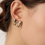 Vintage Bow Stud Earrings-Gembea Jewelry