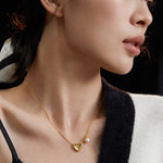 Heart-shaped Pendant Pearl Chain Necklace