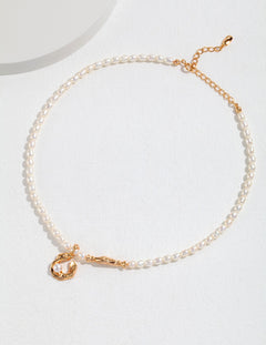 Minimalist Natural Freshwater Pearl Necklace-Gembea jewelry