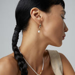 Minimalist Freshwater Pearl Hoop Earrings-Gembea jewelry