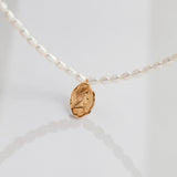 Queen Gold Pendant Rice Pearl Necklace-Gembea Jewelry