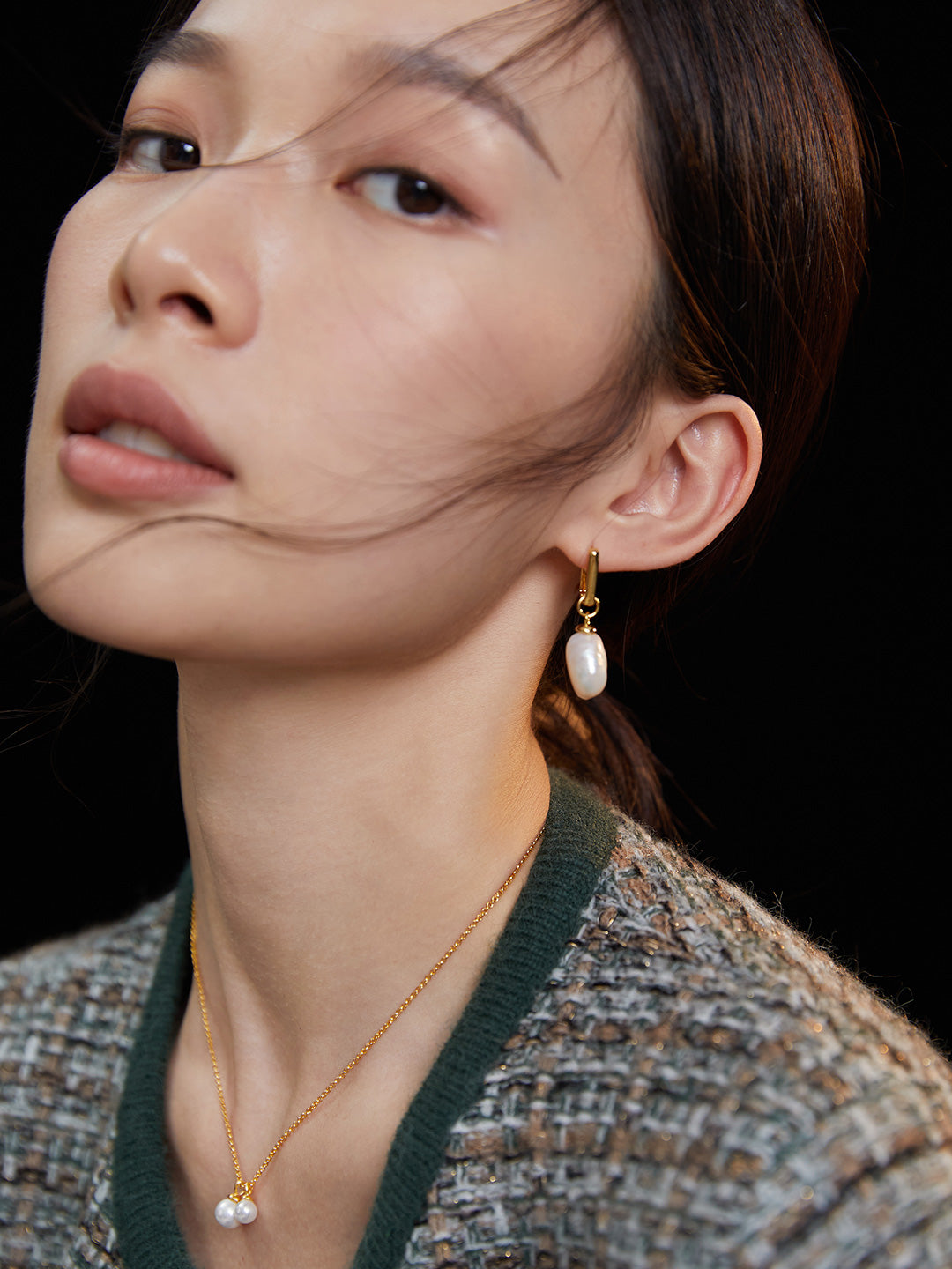 Irregular Baroque Pearl Drop Earrings-Gembea Jewelry
