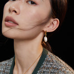 Irregular Baroque Pearl Drop Earrings-Gembea Jewelry