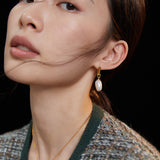 Irregular Baroque Pearl Drop Earrings-Gembea Jewelry
