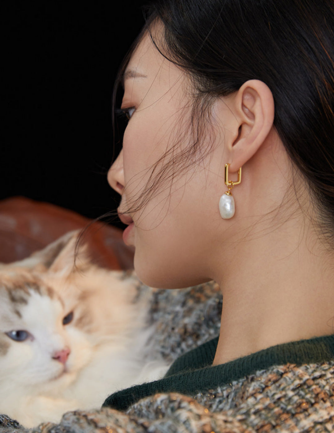 Irregular Baroque Pearl Drop Earrings-Gembea Jewelry