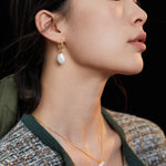 Irregular Baroque Pearl Drop Earrings-Gembea Jewelry