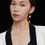 Gold Chain Pearl Pendant Necklace-Gembea Jewelry