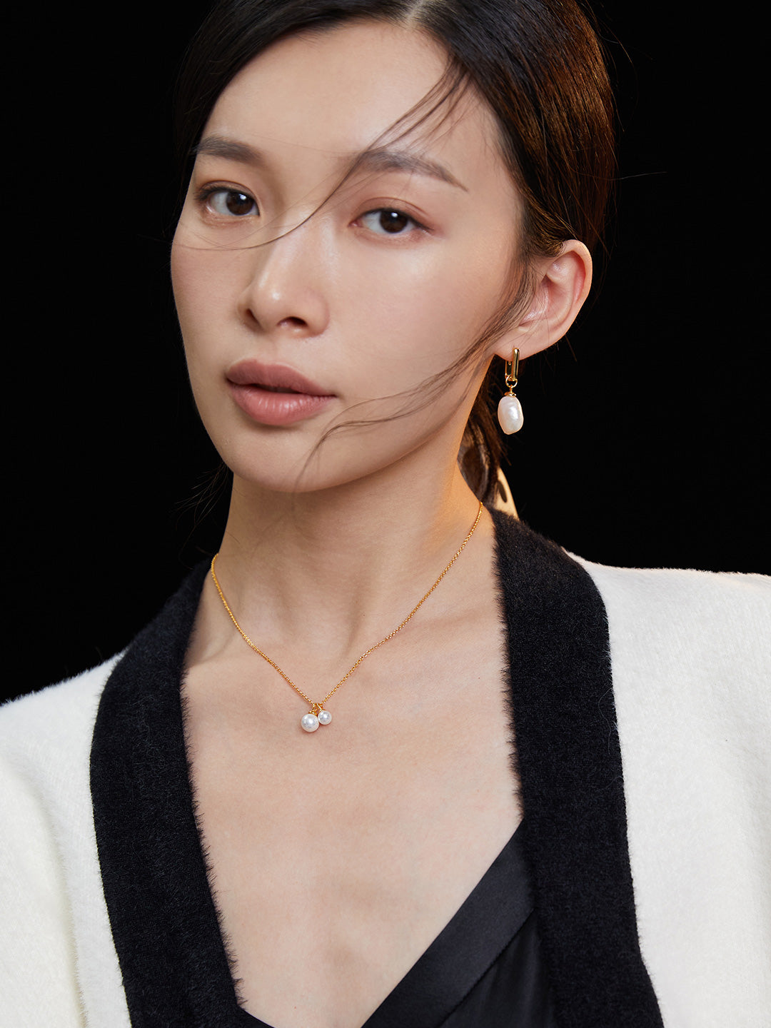 Irregular Baroque Pearl Drop Earrings-Gembea Jewelry